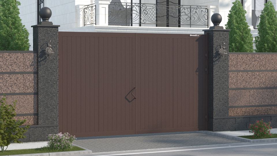 Купить уличные распашные ворота 3.0×2.0 м, с приводом, с монтажом - Стерлитамак